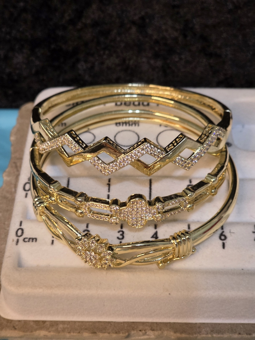 Gold-Tone Crystal Stackable Bangle Bracelet Set - Women's Jewelry
